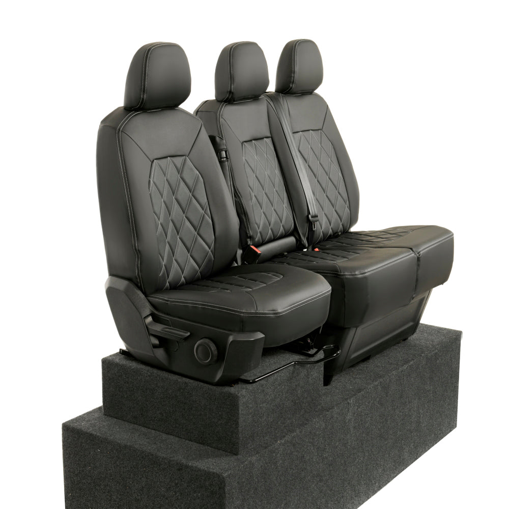 VW Crafter Tailored Leatherette Seat Covers - Black - UK Custom Covers