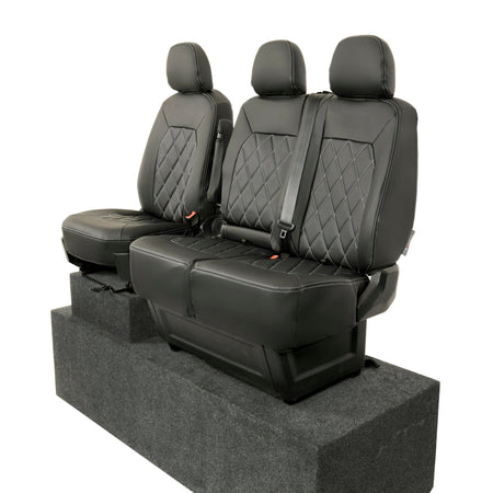 VW Crafter Tailored Leatherette Seat Covers - Black - UK Custom Covers