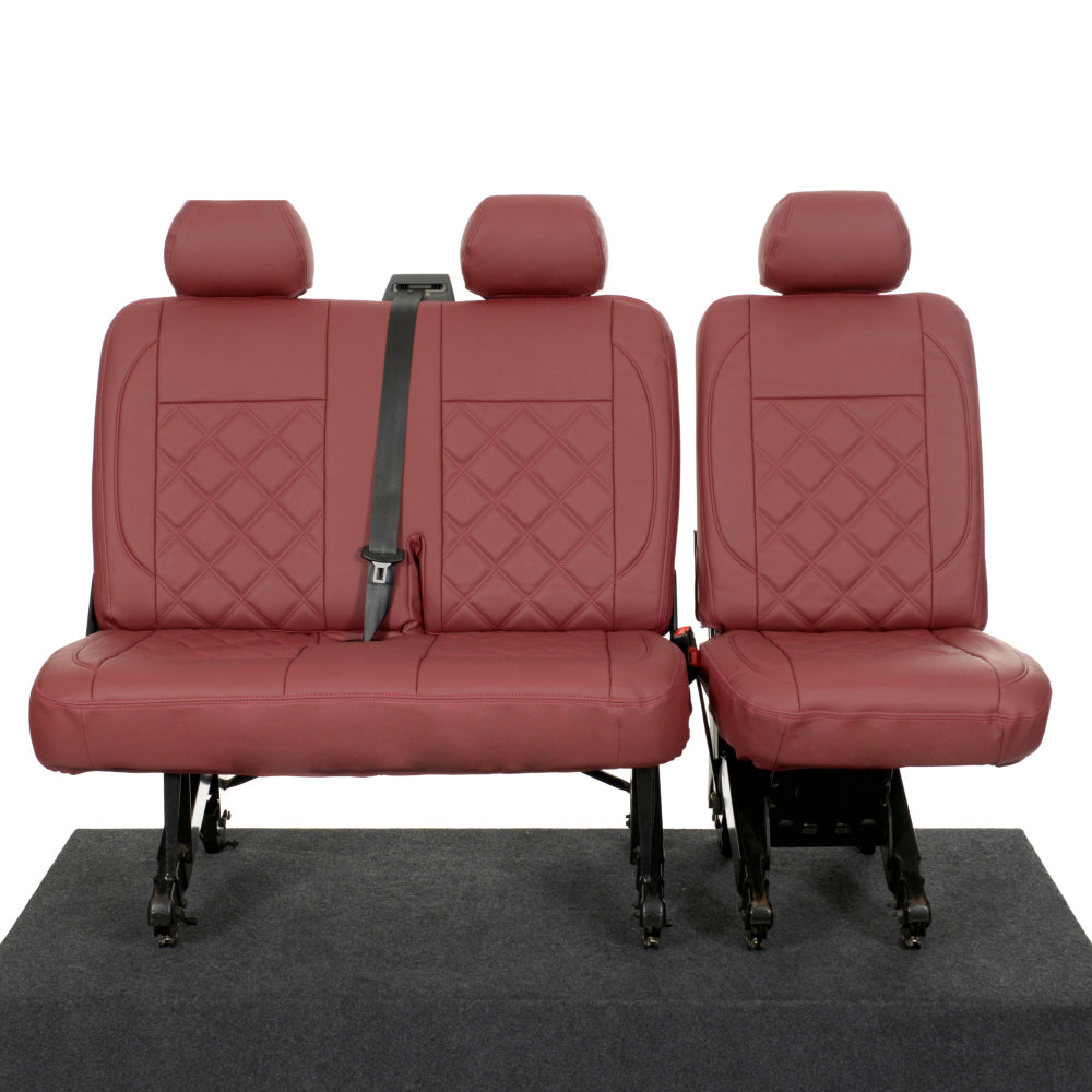 VW T6 / T6.1 Transporter Tailored Leatherette Seat Covers (2015 Onwards) - UK Custom Covers