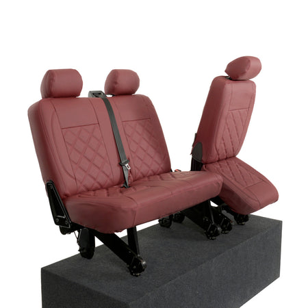 VW T6 / T6.1 Kombi Tailored Leatherette Seat Covers (2015 Onwards) - UK Custom Covers