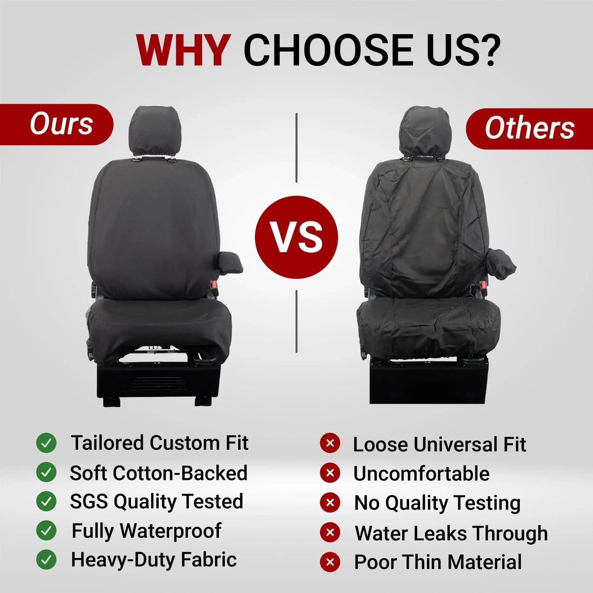 Ford Transit Custom Seat Covers Cotton-Backed PU UK Custom Covers