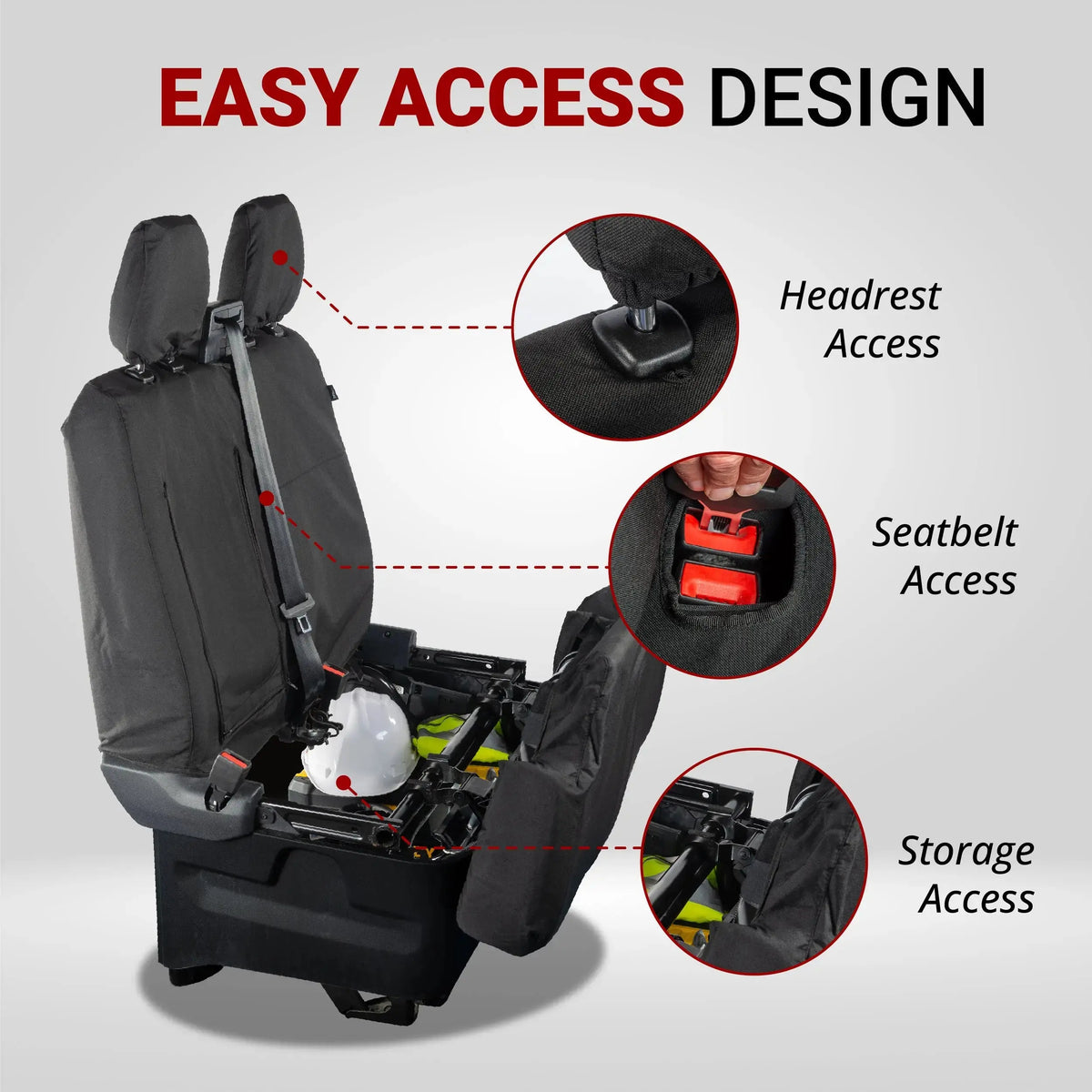 Ford Transit Custom Seat Covers Cotton-Backed PU UK Custom Covers