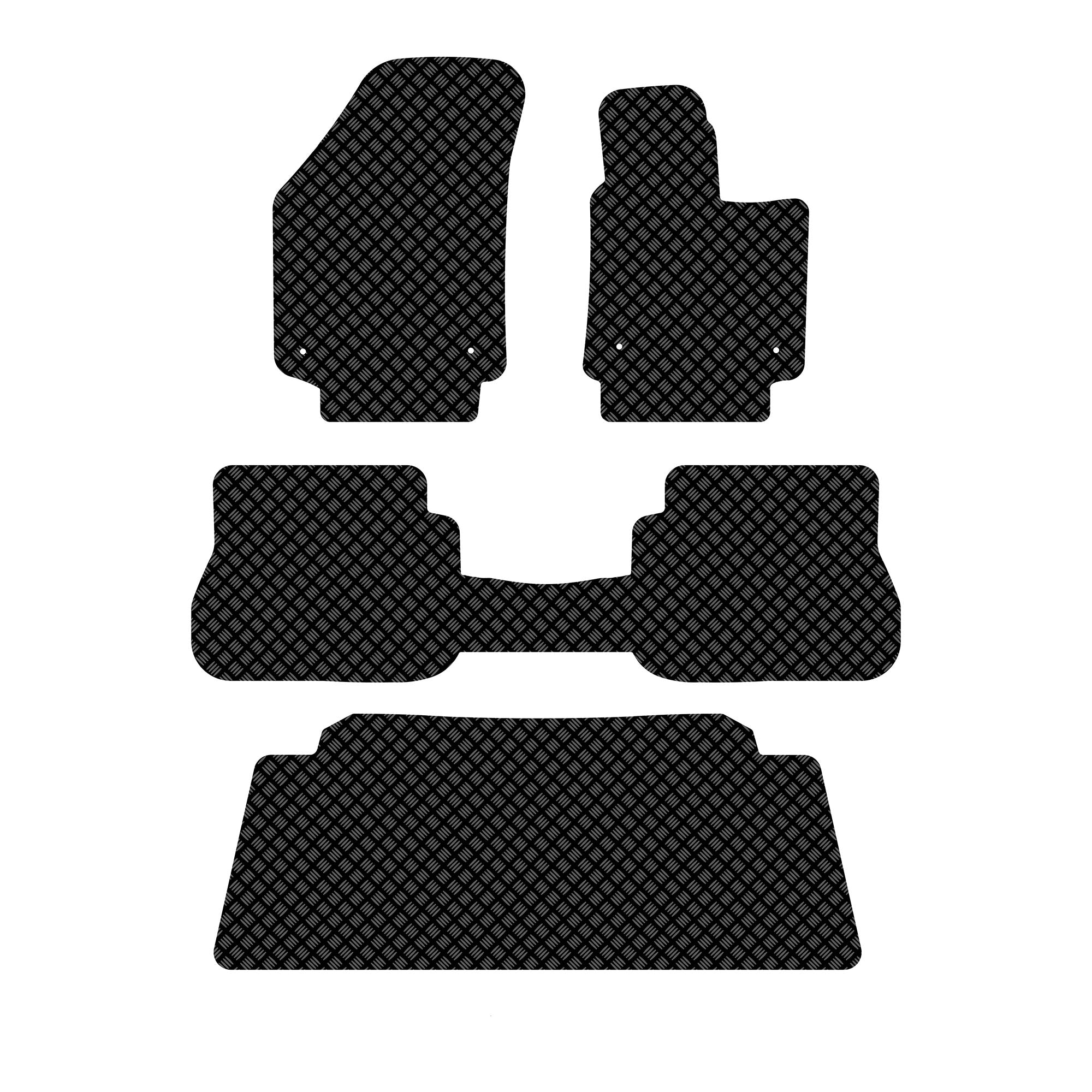 VW Caddy Rubber Floor Mats (3 Rows) (2008-2020) UK Custom Covers