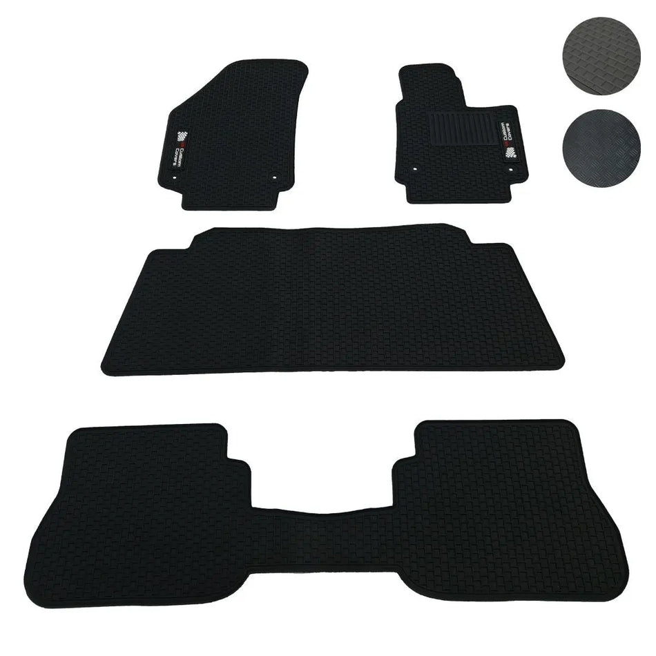 VW Caddy Maxi Life Full Set (3 Rows) Rubber Floor Mats (2008-2020) - UK Custom Covers