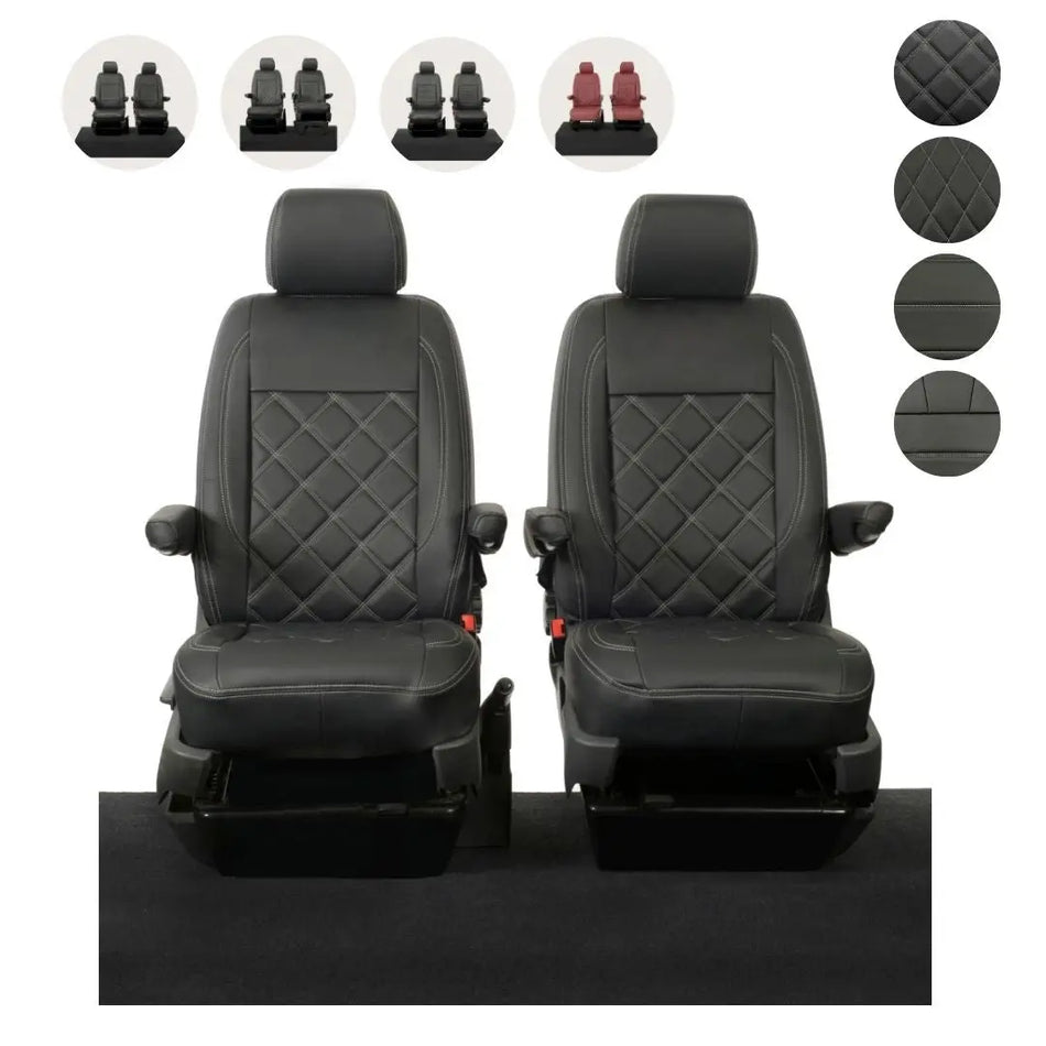 VW T5 / T5.1 Caravelle Tailored Leatherette Seat Covers (2003-2015) - UK Custom Covers