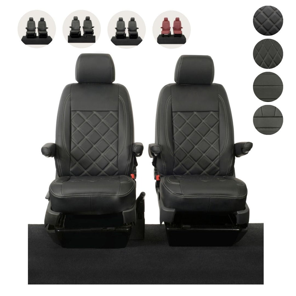 VW T6 / T6.1 Caravelle Tailored Leatherette Seat Covers (2015 Onwards) - UK Custom Covers