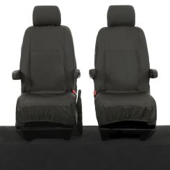 VW Transporter T5/T5.1 Tailored Front Seat Covers (Single+Single) - Black (2003-2015)