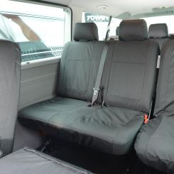 VW Transporter T5/T5.1 Kombi Tailored 2nd Row Double Seat Cover - Black (2003-2015)