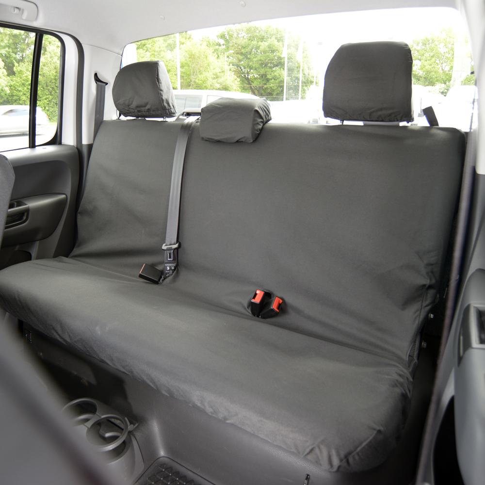 VW AMAROK (2020 ONWARDS) TAILORED & WATERPROOF REAR SEAT COVERS - BLACK