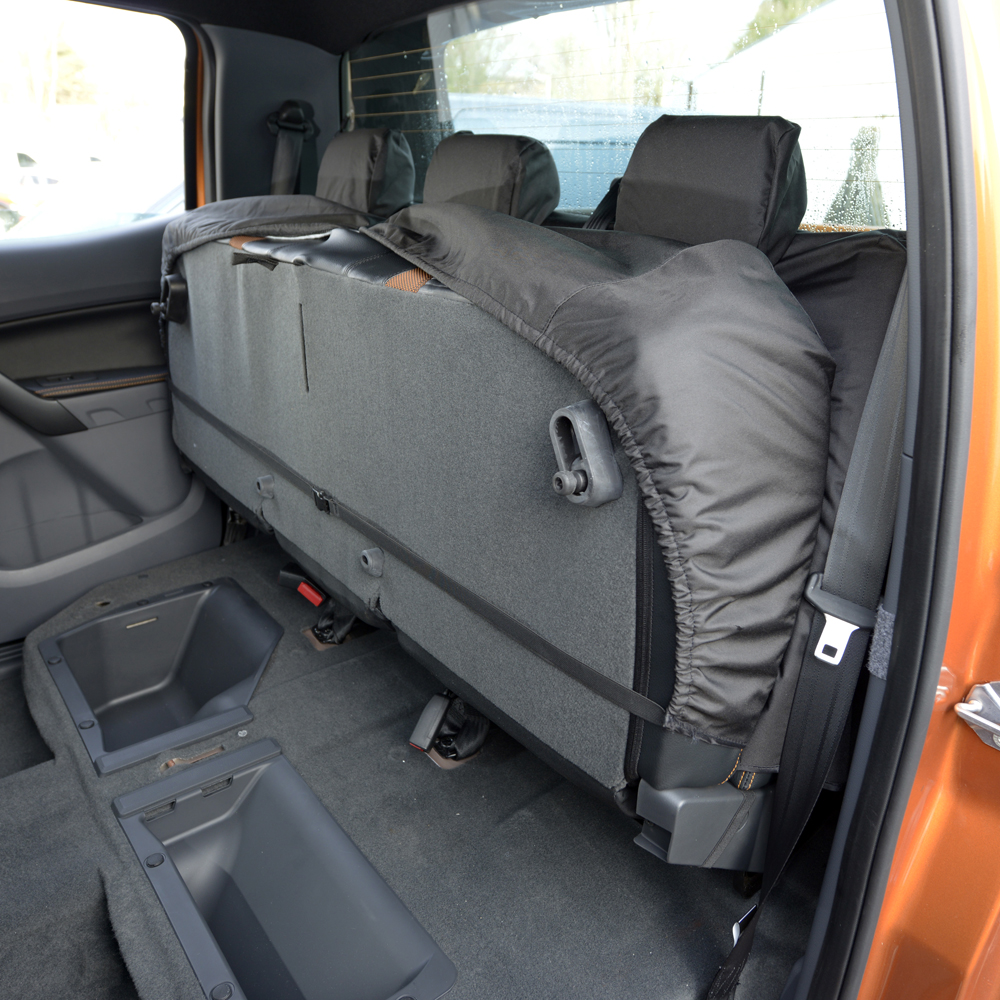 FORD RANGER WILDTRAK 2021+ REAR SEAT COVERS WITH WILDTRAK EMBROIDERY